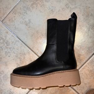 H&M’s 8.5 Black and Tan platform boots- never worn